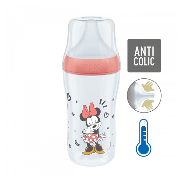 NUK Perfect Match MICKEY Temperature Control Baby Bottle 260 ml red