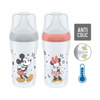 NUK Perfect Match MICKEY Temperature Control Baby Bottle 260 ml red