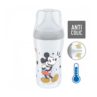 NUK Perfect Match MICKEY Temperature Control Baby Bottle 260 ml grey