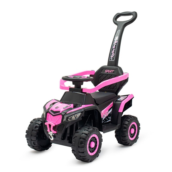 Baby Mix Ruggy electric ride-on with guiding rod baby pink