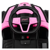 Baby Mix Ruggy electric ride-on with guiding rod baby pink