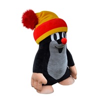 Plush toy Little Mole Maxi 120 cm, red and yellow beanie