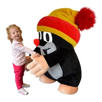 Plush toy Little Mole Maxi 120 cm, red and yellow beanie