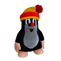 Plush toy Little Mole Maxi 120 cm, red and yellow beanie