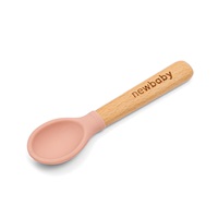 Silicone spoon with wooden handle New Baby pink