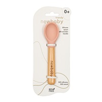 Silicone spoon with wooden handle New Baby pink