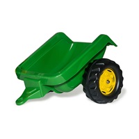 Pedal tractor with loader and trailer Rolly Kid John Deere green