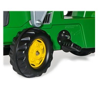 Pedal tractor with loader and trailer Rolly Kid John Deere green