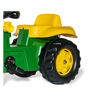 Pedal tractor with loader and trailer Rolly Kid John Deere green