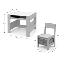 Milly Mally Furniture Set - Table and two chairs Sven Grey