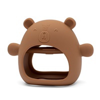 Silicone hand teether bear New Baby caramel brown