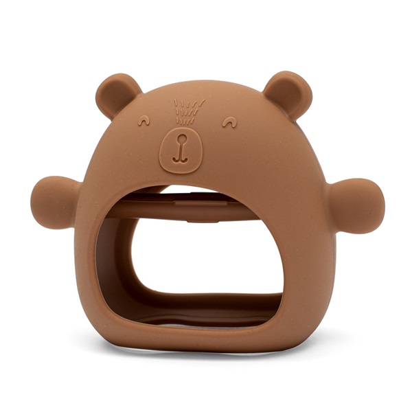 Silicone hand teether bear New Baby caramel brown