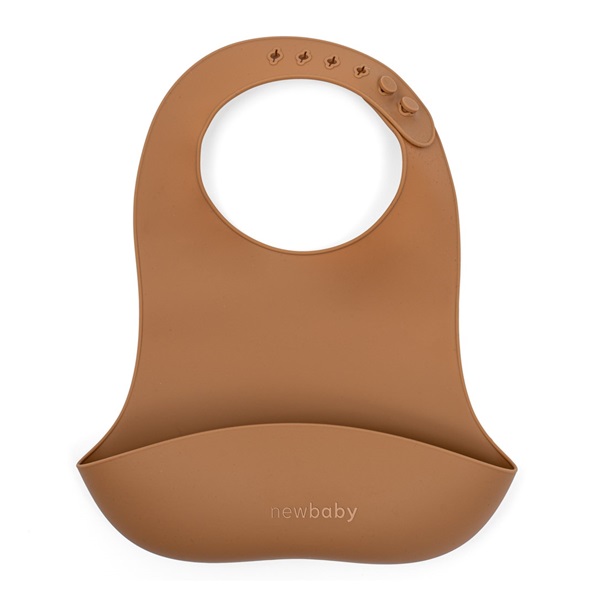 Silicone bib New Baby brown