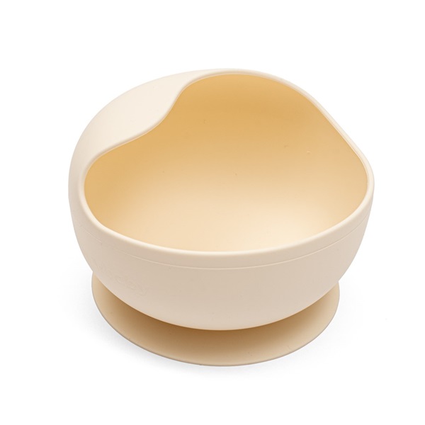 Baby silicone bowl with suction cup New Baby beige