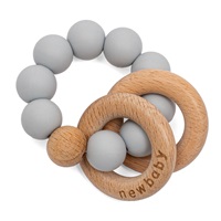 Baby silicone teether with balls New Baby grey