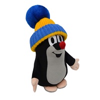 Plush toy Little Mole 25 cm blue and yellow beanie