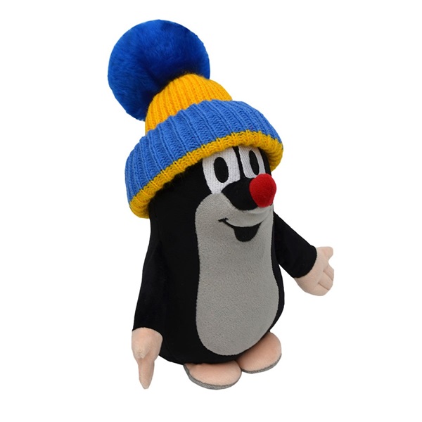 Plush toy Little Mole 25 cm blue and yellow beanie