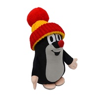 Plush toy Little Mole 25 cm red and yellow beanie