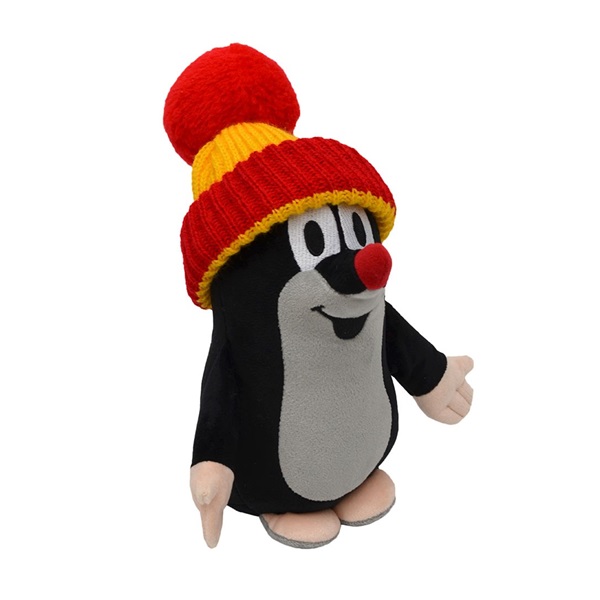 Plush toy Little Mole 25 cm red and yellow beanie