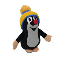 Plush toy Little Mole 25 cm beanie yellow and blue