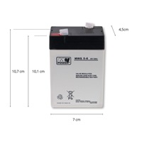 AGM Gel Battery 6V 5Ah Faston 187 MWS 5-6 Maintenance-Free