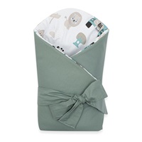 Double sided baby wrap New Baby Safari II  80x80 cm mint