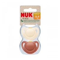 NUK For Nature Latex Soother 0-6m 2 pcs box red