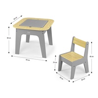 Children‘s table and chair Milly Mally Olaf Blocks Dark Grey