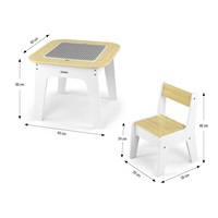 Children‘s table and chair Milly Mally Olaf Blocks White