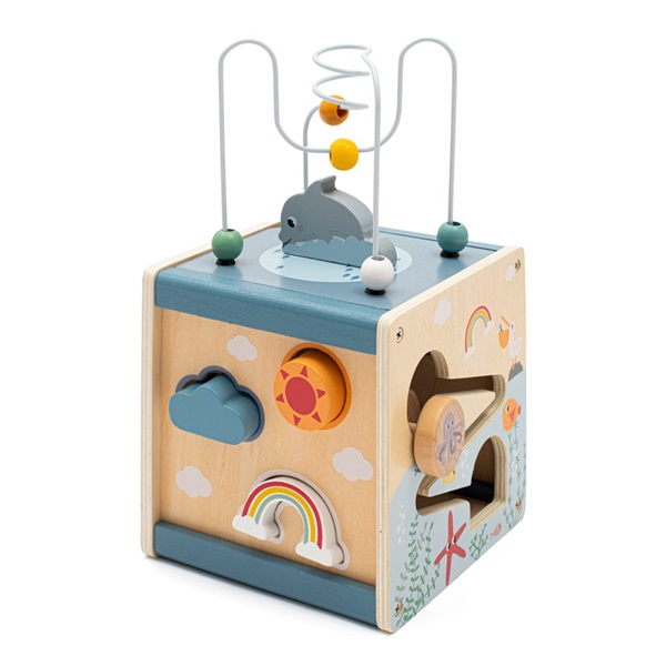 Wooden multifunctional cube Ocean Montessori Baby Mix