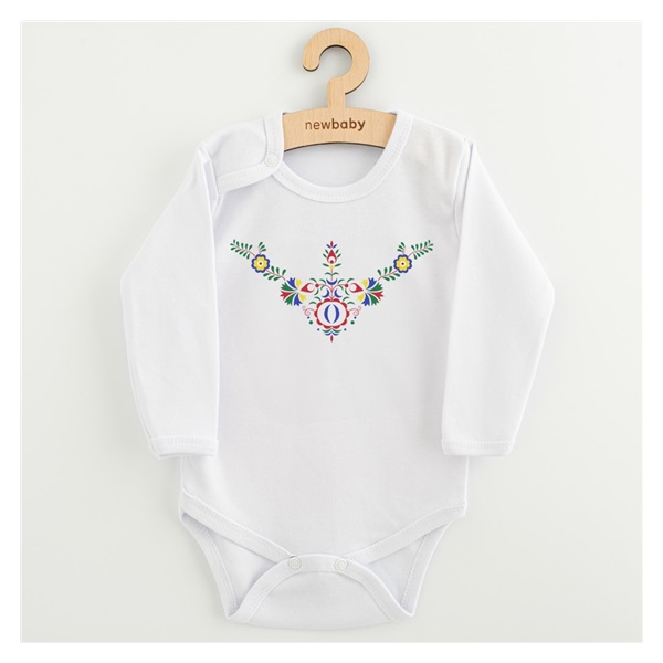 Baby bodysuit with print New Baby Folk Pattern flowers