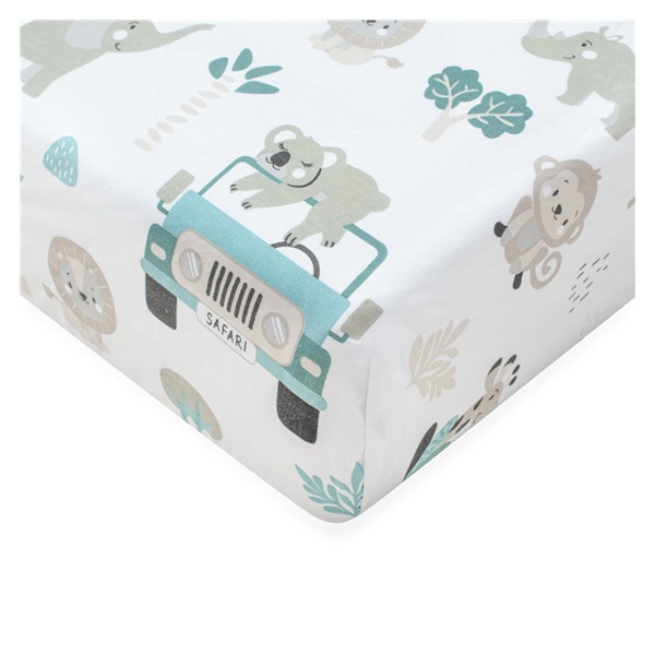 Cotton cot sheet cotton New Baby Safari II 120x60 cm