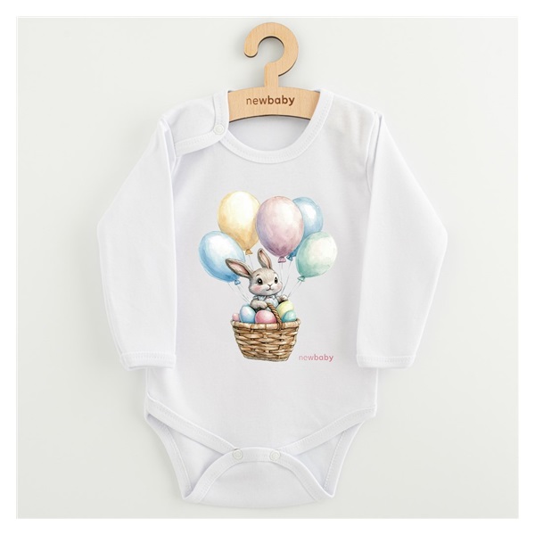Baby bodysuit with print New Baby Rabbit with balloons