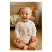 Baby bodysuit with print New Baby Love Bears