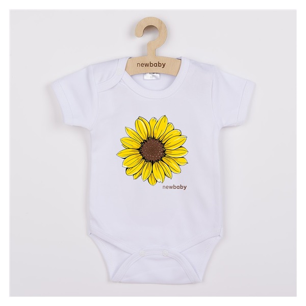Baby bodysuit with print New Baby Sunflower - short sleeve