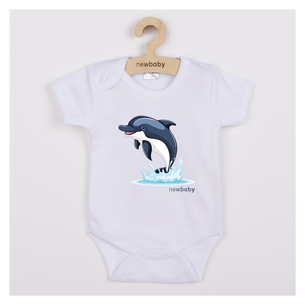 Baby bodysuit with print New Baby Dolphin - short sleeve