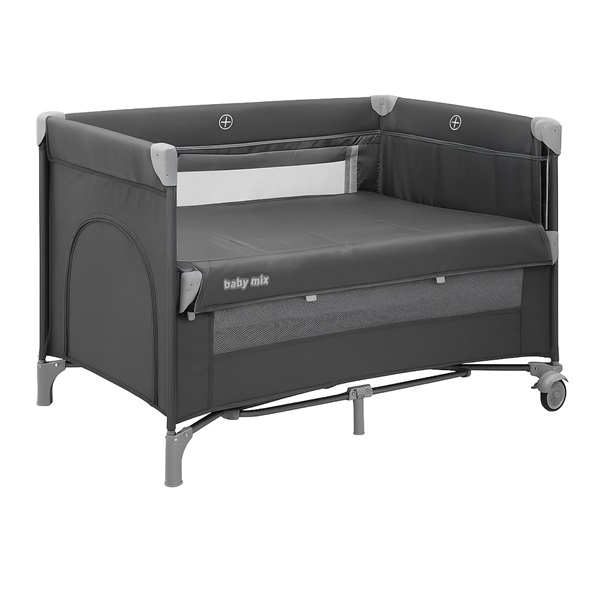 Baby travel cot with pull-out sideboard Side Baby Mix grey