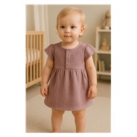 Baby muslin dress New Baby lavender