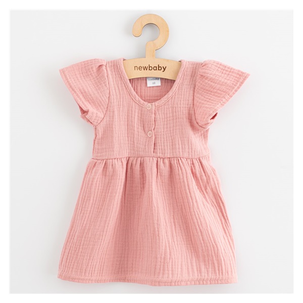 Baby muslin dress New Baby pink