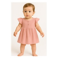 Baby muslin dress New Baby pink