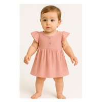 Baby muslin dress New Baby pink