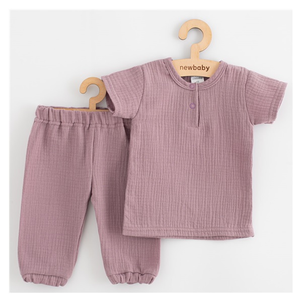 Baby muslin set T-Shirt and pants New Baby lavender