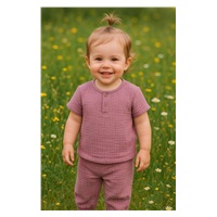 Baby muslin set T-Shirt and pants New Baby lavender