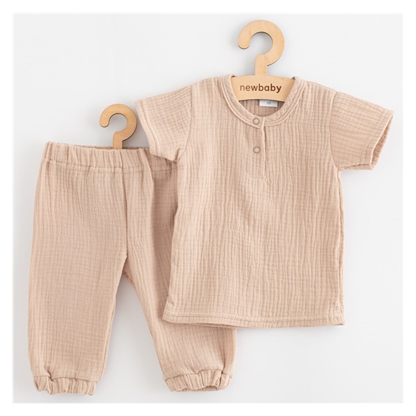 Baby muslin set T-Shirt and pants New Baby beige
