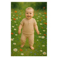 Baby muslin set T-Shirt and pants New Baby beige