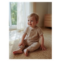 Baby muslin set T-Shirt and pants New Baby beige