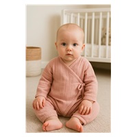 Baby Muslin Jumpsuit New Baby pink