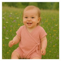 Baby Summer Muslin Jumpsuit New Baby pink