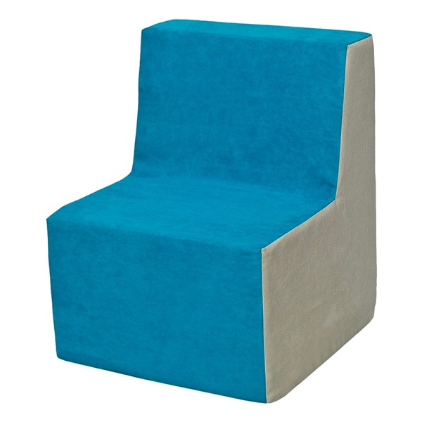 Children soft foam chair blue beige