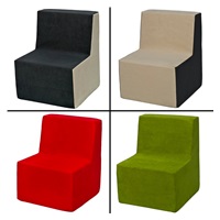 Children soft foam chair blue beige